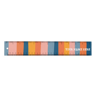 Candy Stripes Orange Pink Blue CUSTOMIZE IT Ruler Lineal