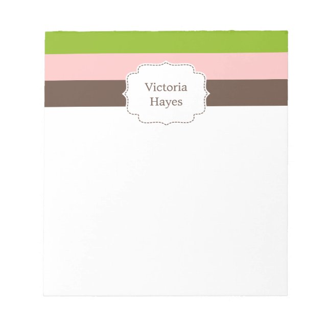 Candy Stripes Personalisiert Notepad Notizblock (Vorderseite)