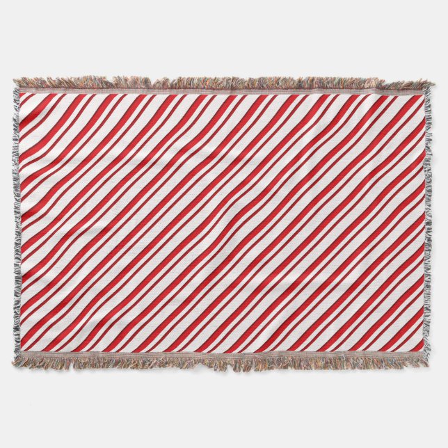Candy Stripes, Pfefferminze rot & weiß Decke (Vorderseite)