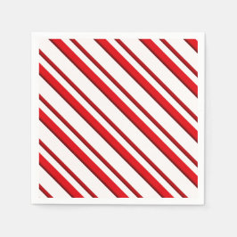 Candy Stripes, Pfefferminze rot & weiß Serviette