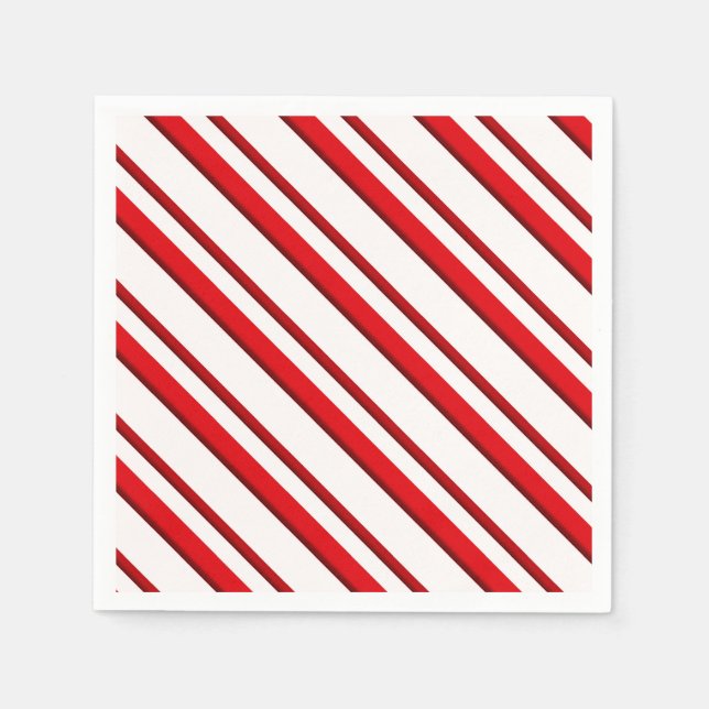 Candy Stripes, Pfefferminze rot & weiß Serviette (Vorderseite)
