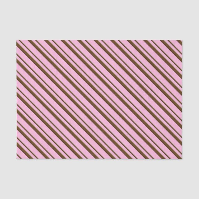 Candy Stripes, rosa und schokoladenbraun Seidenpapier (Vorderseite)