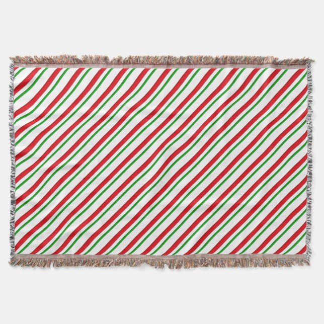 Candy Stripes, rot, grün und weiß Decke (Vorderseite)
