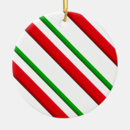 Candy Stripes, rot, grün und weiß Keramikornament