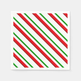 Candy Stripes, rot, grün und weiß Serviette
