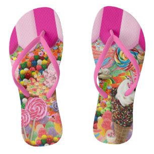 Candy Super Sweet Ice Creme Funny Flip Flops