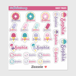 Candy-Süßigkeiten Personalisierte Namensschilder | Aufkleber