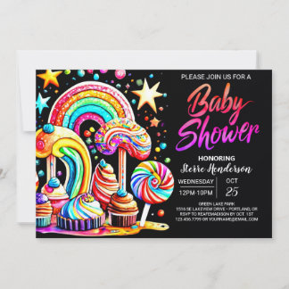 Candy Sweet Baby Dusche Einladung