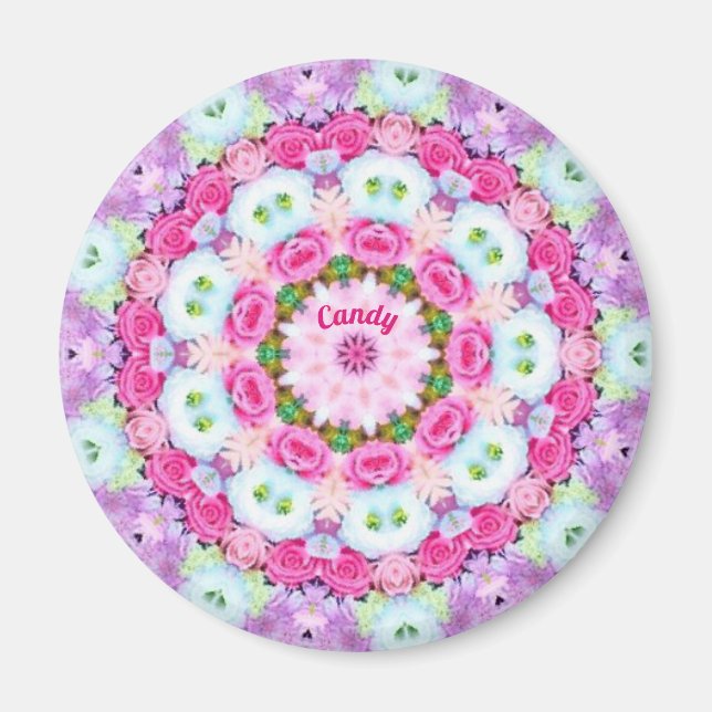CANDY ~ Sweet Pastel Blume ~ Atemberaubendes Desig Magnet (Vorne)