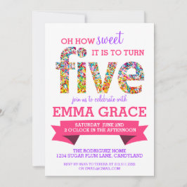 Candy Theme 5. Geburtstagsparty Frische einladen Einladung