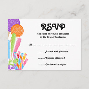 Candy Theme Bat Mitzvah Response Card RSVP Karte