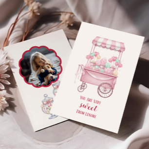 Candy Theme Kids Valentinskarte mit Foto,  Mitteilungskarte