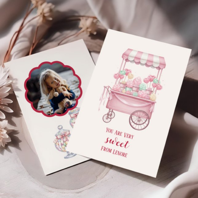 Candy Theme Kinder Valentinskarte mit Foto,  Mitteilungskarte (Von Creator hochgeladen)