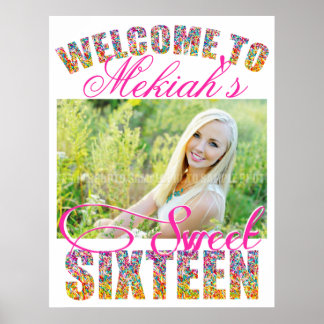 Candy Theme Sweet sixteen Anniversaire AFFICHE DE 