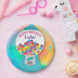 Candy Themed Girl's Colorful Rainbow Birthday Pappteller
