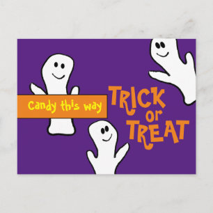 Candy this Way Bunch Gastgeber Halloween Postkarte