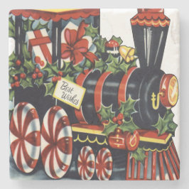 Candy Train Weihnachten Steinuntersetzer