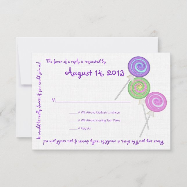 Candy Treasures Message Texte Carte de réponse (Devant)