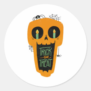 Candy Trick oder Treat Funny Pumpkin Halloween Jun Runder Aufkleber