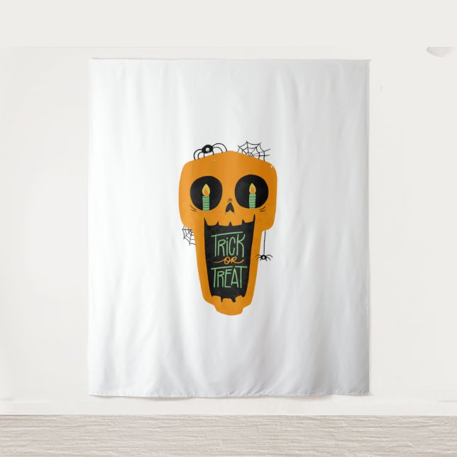 Candy Trick oder Treat Funny Pumpkin Halloween Jun Wandteppich (Vorderseite)