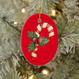 Candy Weihnachten Roter Schirm Keramik Ornament