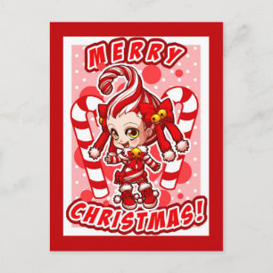 Candycane-chan Weihnachten Postkarte