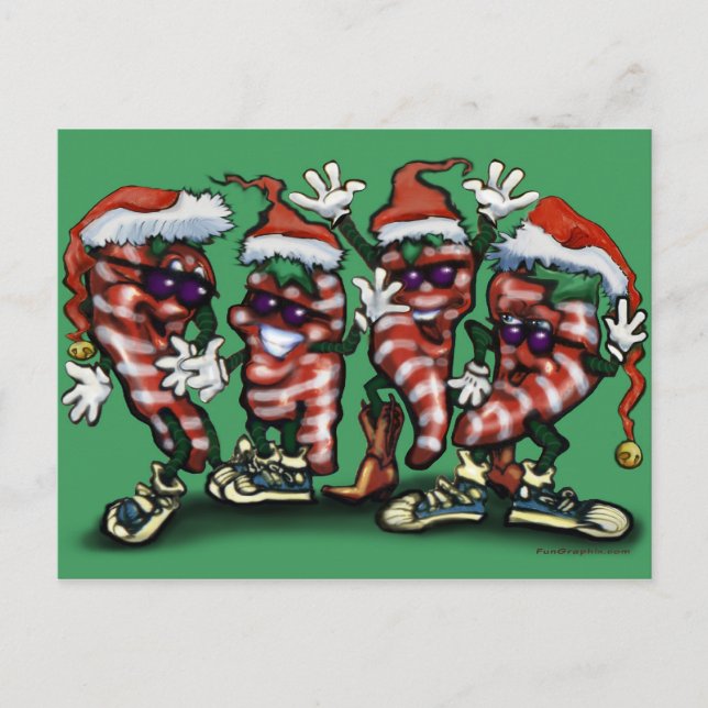 CandyCane-Paprikaschoten Postkarte (Vorderseite)