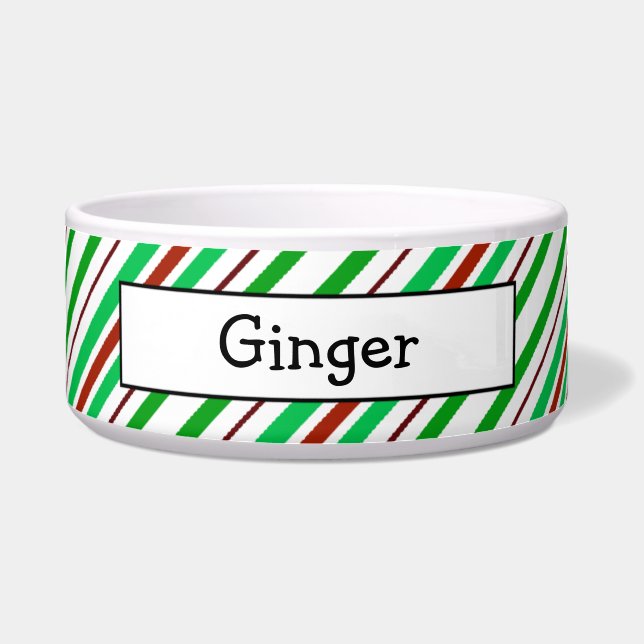 Candycane Pfefferminz-personalisierte Napf (Vorderseite)