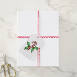Candycane und Holly Geschenkanhänger