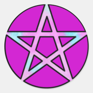 Candygram PastellPentagram Runder Aufkleber