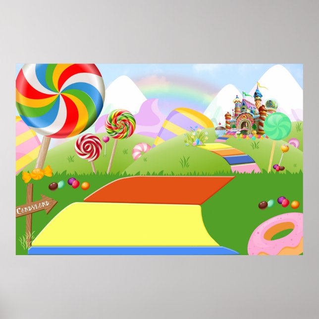 Candyland Backdrop, Candyland Party Backdrop Poster (Vorne)