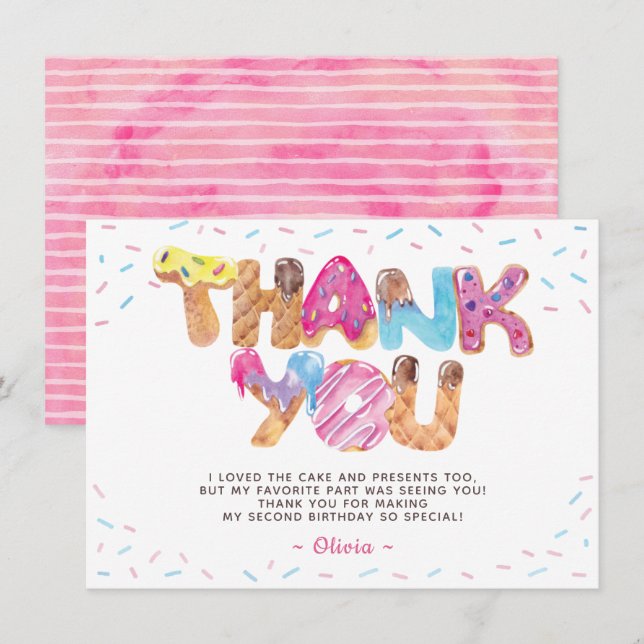 Candyland Birthday Dankeschön Karte (Vorne/Hinten)