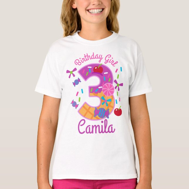 Candyland Birthday Girl T-Shirt (Vorderseite)