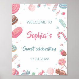 Candyland Birthday Welcome Sign Poster