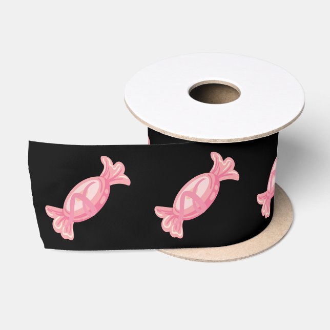 Candyland Black and Pink Satinband (Spule)