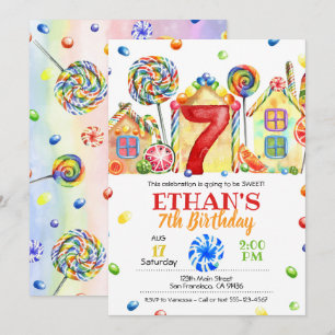 Candyland Candy Invitation pour Candy Thème - 7ème