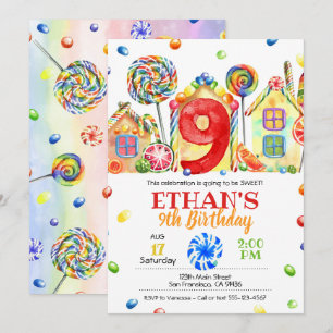 Candyland Candy Invitation pour le thème des bonbo