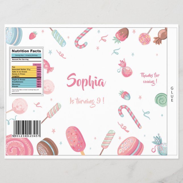 Candyland Chips Bag Wrapper Gastgeschenk Bag Flyer (Vorne)