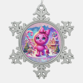 CandyLand GumDrop Schneeflocken Zinn-Ornament
