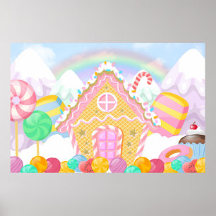 Candyland Hintergrund  Candyland Thema Hintergrund Poster