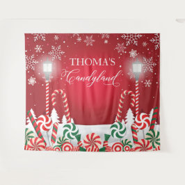 Candyland holidays christmas banner backdrop wandteppich