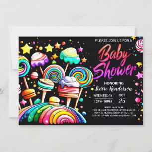 Candyland Niedliche Babydusche Einladung