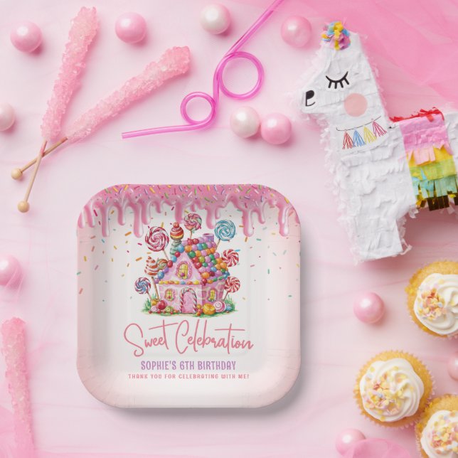 Candyland Sweet Celebration Birthday Party Pappteller (Party)