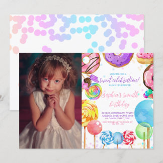 Candyland Sweet Celebration Girl Niedliches Bild Einladung