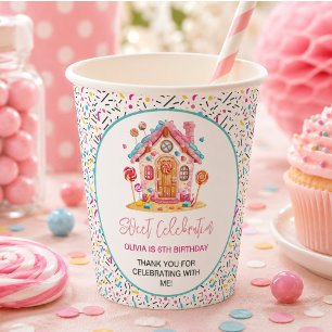 Candyland Sweet Celebration Kindergeburtstag Party Pappbecher