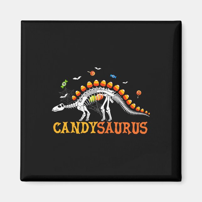 Candysaurus Candy Corn Dinosaur Skeleton Happy Hal Magnet (Vorne)