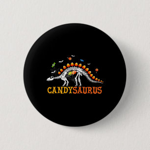 Candysaurus Candy Corn Dinosaur Skelett Frohes Hal Button