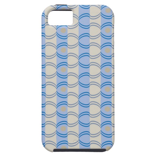 Candystripe Blau auf lagertan Case-Mate iPhone Hülle (Rückseite)