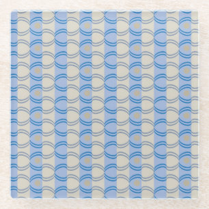 Candystripe Blau auf lagertan Glasuntersetzer