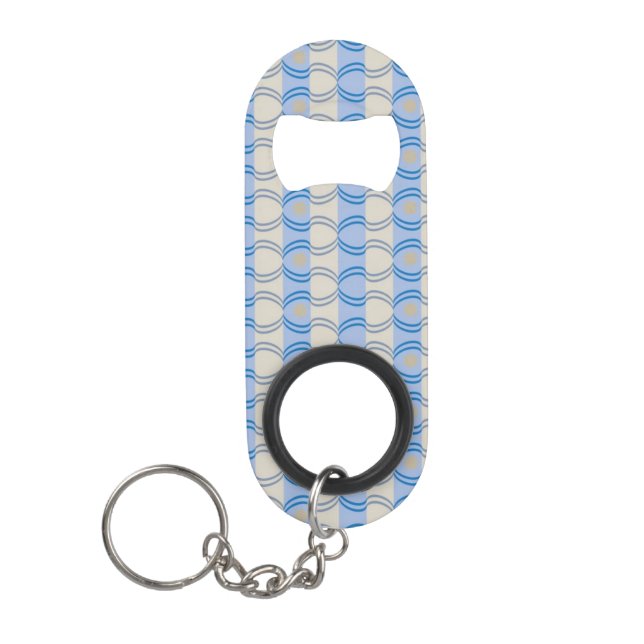 Candystripe Blau auf lagertan Mini Flaschenöffner (Vorderseite)